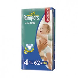 PAMPERS ACTIVE BABY MAXI (7-18KG) X 62 SZT
